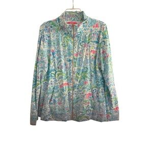 Lilly Pulitzer What A Lovely Place Betsy Zip-Up Jacket Size Large L